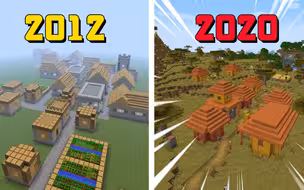 我的世界：2012年的村庄对比2022年，村民表示玩家一点都没变！