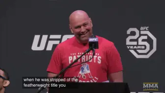 Ufc223发布会 Dana被记者追问为什么泡泡的冠军头衔被剥夺，作为临时冠军的夜魔没有被转正