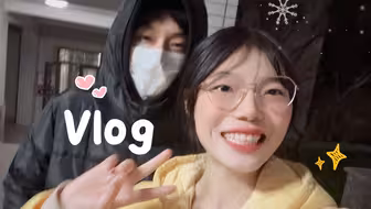 大学情侣同居vlog❣️一起看的第5场初雪🥰
