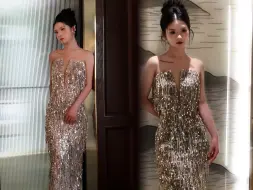 女明星feel🍸这不妥妥富家千金的鱼尾战袍