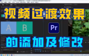 【PR 基础课程】第十八期：视频过渡效果的添加及修改