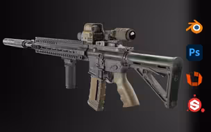 【HK 416】【全内构】细分流3D建模过程