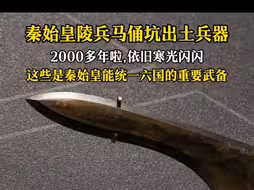 秦始皇兵马俑坑出土兵器，历经2000多年了，至今寒光闪闪