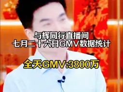 昨日与辉同行销售突破3800万+，又创没有宇辉直播的新高