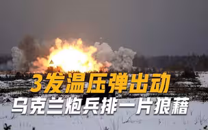 战斗民族出动3发温压弹，释放2500℃高温，乌克兰炮兵排一片狼藉